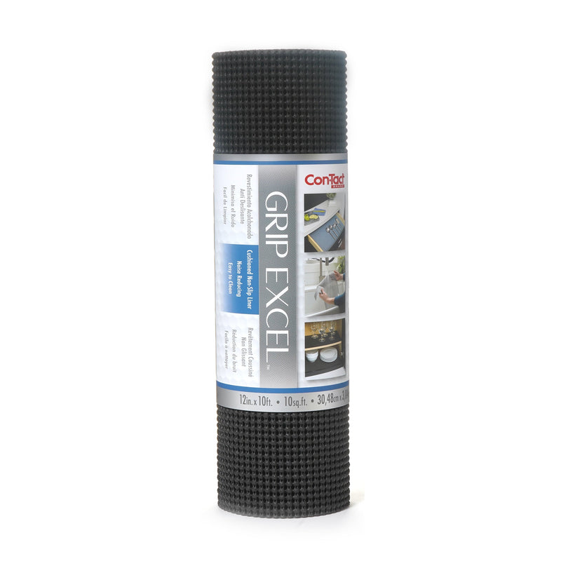 Con-Tact Grip Excel Non-Adhesive Cushioned Shelf/Drawer Liner, Black, 12-in x 10-ft C3