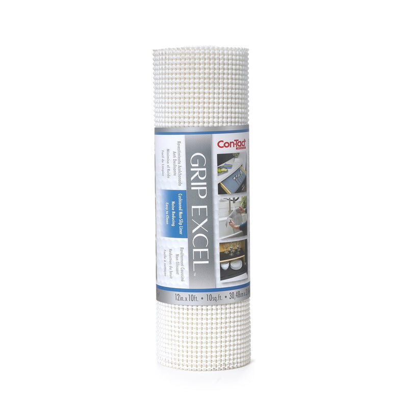 Con-Tact Grip Excel Non-Adhesive Cushioned Shelf/Drawer Liner, White, 12-in x 10-ft M9