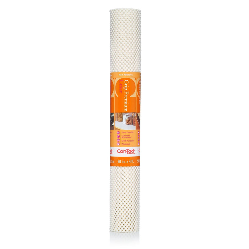 Con-Tact Grip Premium Non-Adhesive Cushioned Shelf/Drawer Liner, White, 20-in x 4-ft J9