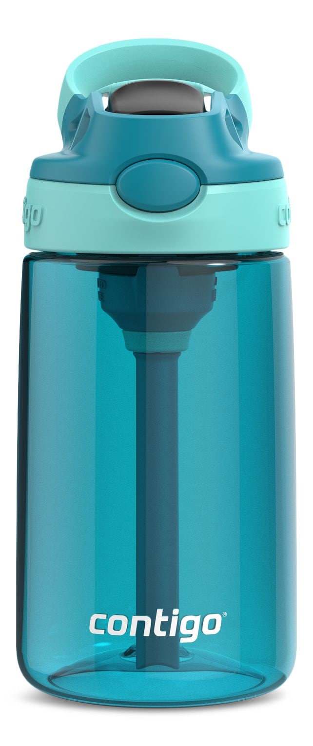 Contigo Aubrey Kids' Water Bottle, 14-oz, Juniper/Jade, with AUTOSPOUT Lid & Straw K0