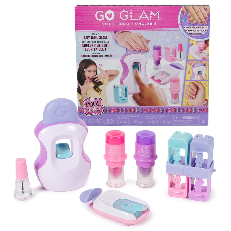 Cool Maker, GO GLAM Studio Nail Kit, Style 200 Nails, 4 Designs, 2 Polish Applicators & Mask, Ages 7+ H5