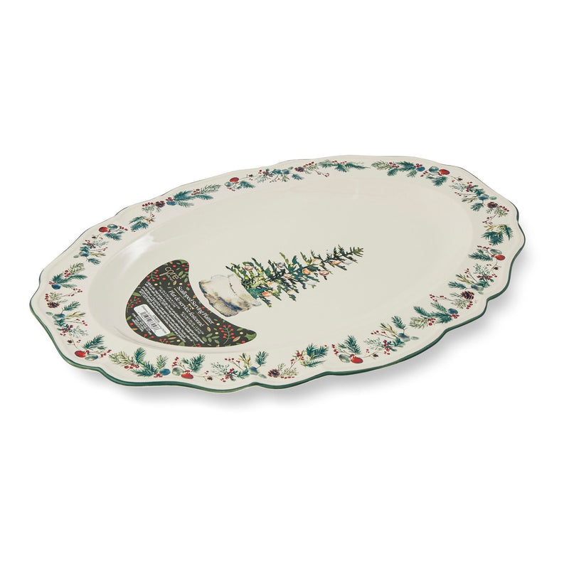 Core Home 29-cm Dishwasher Safe Winter Berry Serving Platter Q5