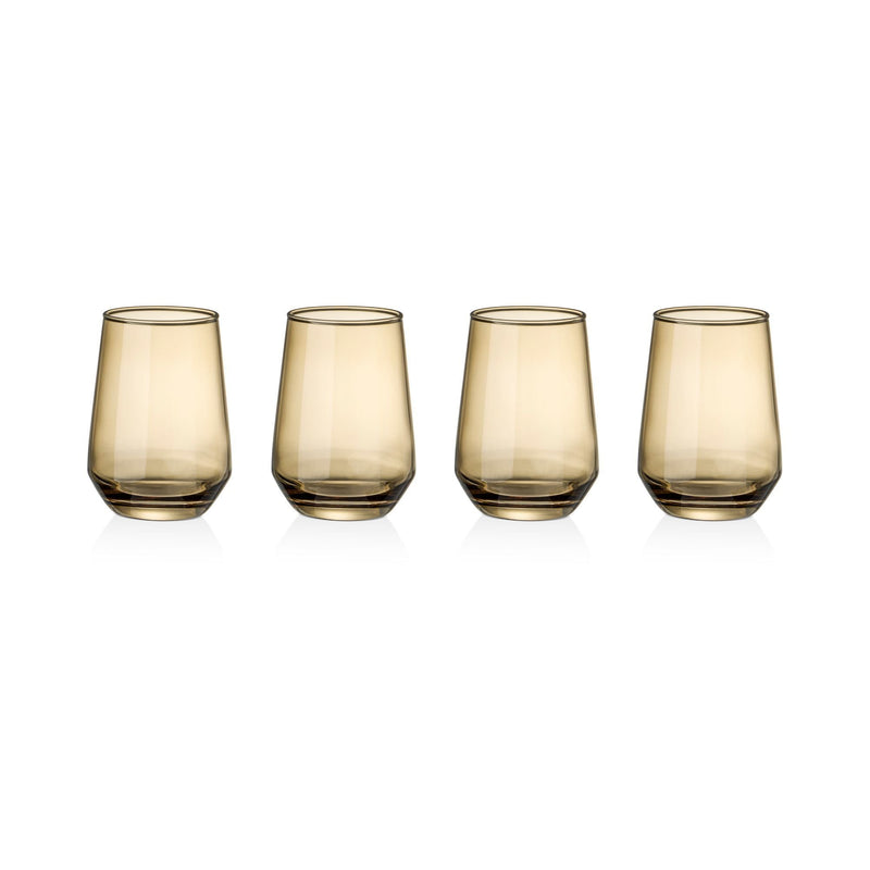 Core Home Harvest-Coloured Stemless Wine Glass Set, 4-pk A9