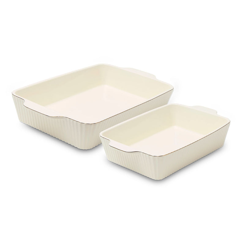 Core Kitchen Dishwasher Safe Cream Nested Baking Dish Set, 2-pc K5
