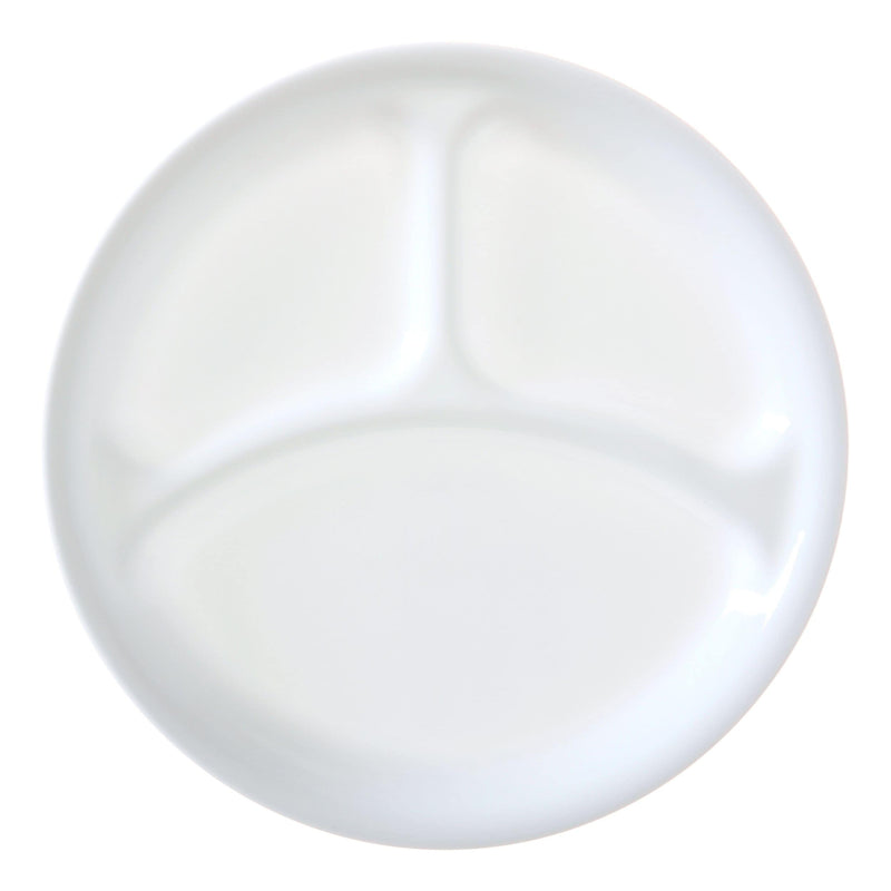 Corelle Glass Divided Dinner Plate, 10.25-in, White M9