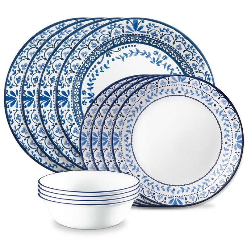 Corelle Portofino Glass Dinnerware Set, Serves 4, 12-pc, White B1
