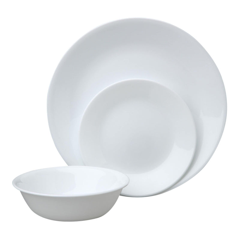 Corelle Winter Frost Glass Dinnerware Set, Serves 6, 18-pc, White C8