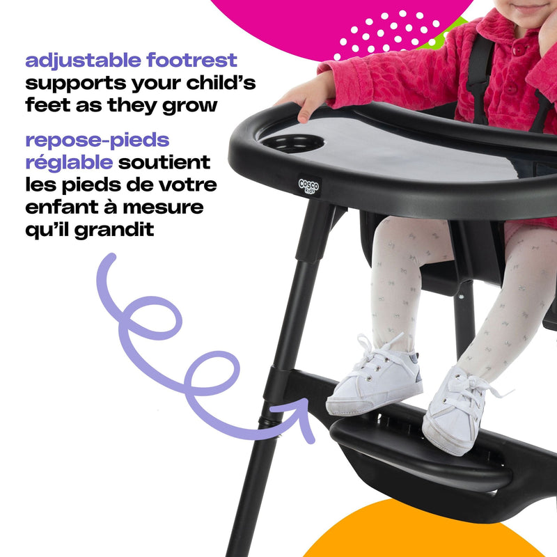 Cosco Black Canteen High Chair with Adjustable Footrest O8