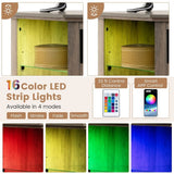 Costway Fireplace TV Stand with Led Lights and 18"