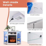 Costway Fireplace TV Stand with LED Lights, White