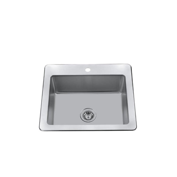 CraftX 25-in Brushed Satin Stainless Steel Drop-in Sink M7
