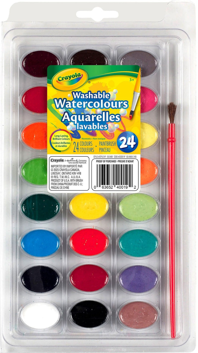 Crayola Super Tips Washable Watercoulour Paints, 24 Pieces, Multicolour K8