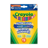 Crayola Ultra-Clean Washable Fine Tip Markers for Drawing/Colouring, Multi-Colour, 12-pk, Ages 3+