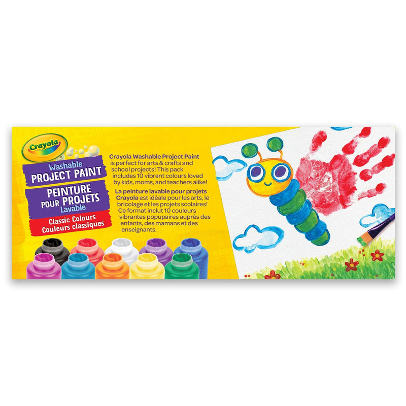 Crayola Washable Project Paint Activity Jar Set, Multi-Colour, 20-oz, 10-pk, Ages 3+ N2
