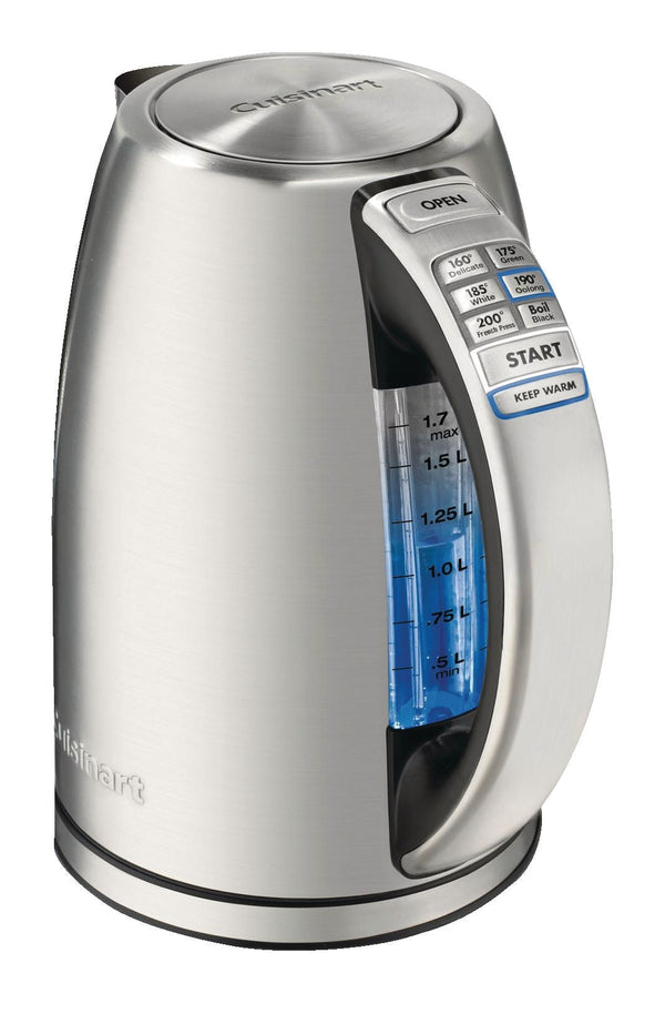 Cuisinart Cordless Electric Kettle with 7 Preset Temperatures, Stainless Steel, 1.7-L J6