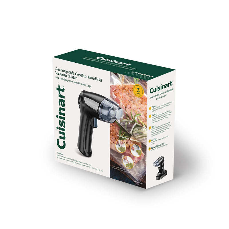 Cuisinart Cordless Handheld Vacuum Sealer with 20 Bags, Black V8