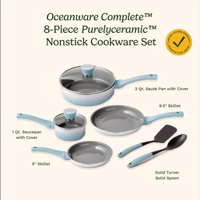 Cuisinart Oceanware 8-Piece Ceramic Set, Ombre