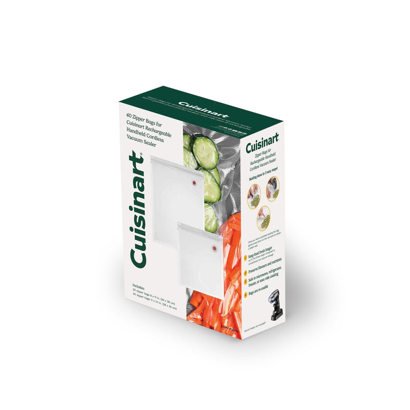 Cuisinart Reusable Zipper Vacuum Seal Food Storage Bags, 40-pk N7