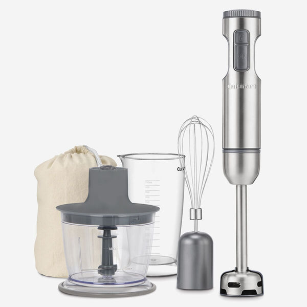 Cuisinart SmartStick 2-Speed Corded Hand Blender with Chopper & Whisk Attachments, Stainless Steel X0