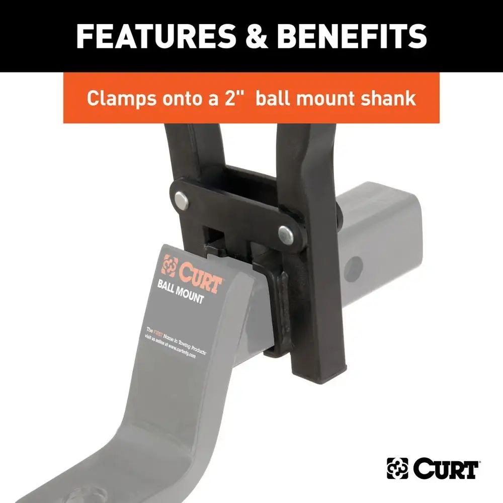 CURT 18013 Clamp-On 3-Bike Hitch Mount Bike Rack, Fits Over 2-in Receiver, Black