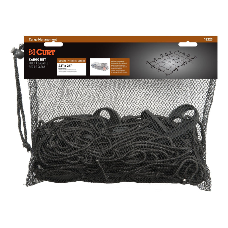 CURT 18223 Elastic Cargo Net with Hooks for Hitch Carrier, 43 x 24-in L2