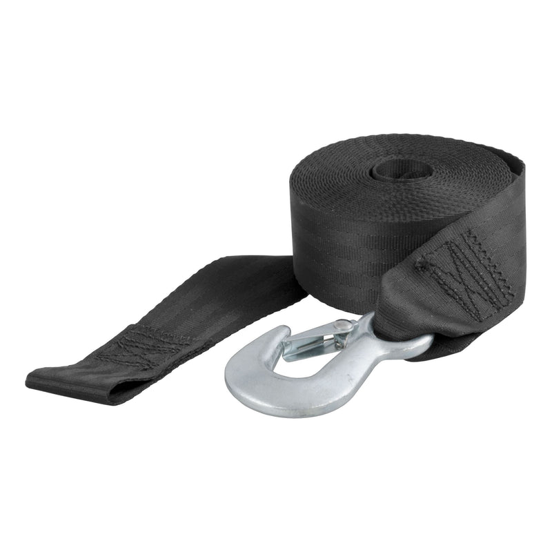 CURT 29451 2-in x 20-ft Nylon Winch Strap with Hook, 4,000-lbs H9