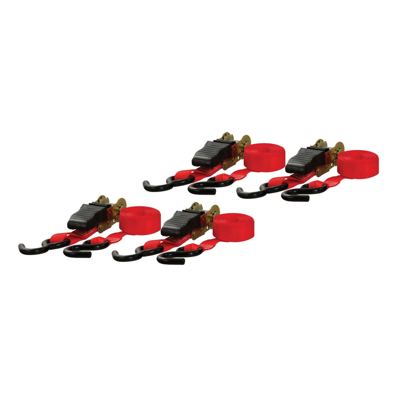 CURT 83002 16-ft Red Cargo Straps with S-Hooks (500-lb, 4-pk) Z9