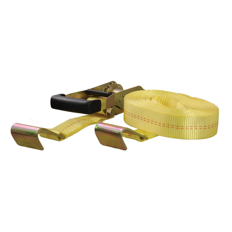 CURT 83048 27-ft Yellow Cargo Strap with Flat Hooks (3,333-lb) Z5