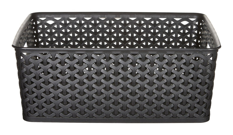 Curver My Style Woven Storage Basket, Medium, Black Y4