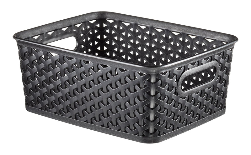 Curver My Style Woven Storage Basket, Small, Black M2