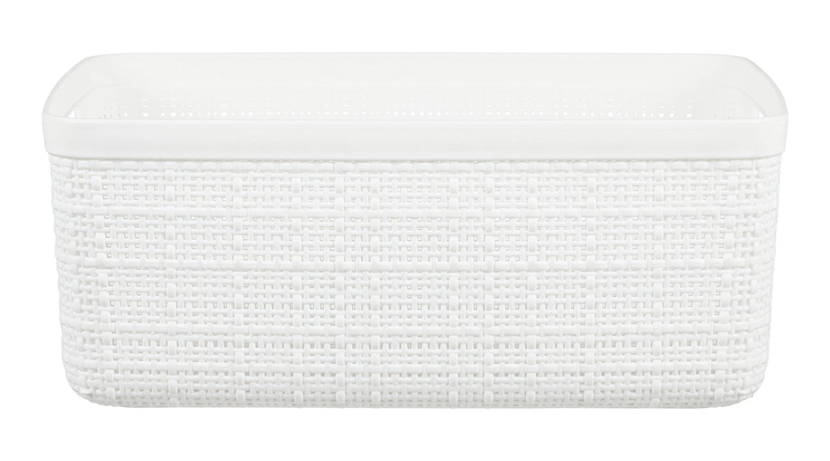 Curver Small Jute Weave Nesting Storage Basket, White