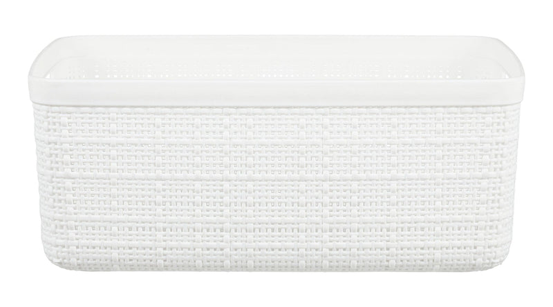 Curver Small Jute Weave Nesting Storage Basket, White P1