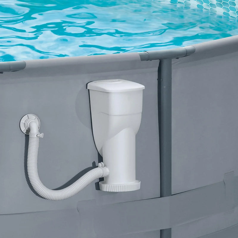 Gallons Per Hour 2 in 1 Filter Pump and Skimmer System with Clamps and 1.5 Inch Hose Fitting for Above Ground Swimming Pools P1