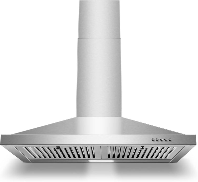 30-inch Wall Mount Range Hood 450CFM - Stainless Steel Kitchen Vent Hood, Ultra Quiet 55dB, Ducted/Ductless Convertible, 3-Speed + LED Light,... N6