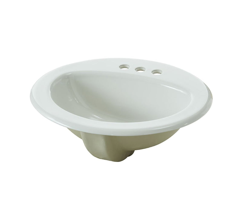 Danze Oval Drop-In Bathroom Sink, White, 4-in Centre, 20-in x 17-in D5