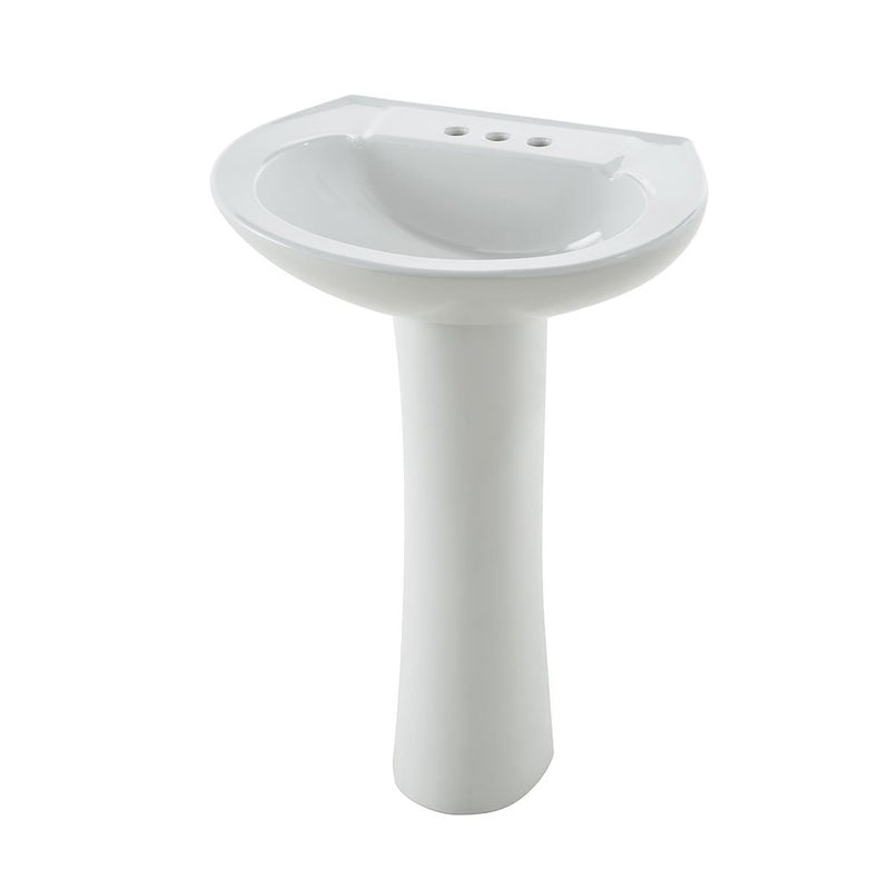 Danze Pedestal Sink with Leg, White, 22.64 x 18 x 33.66-in E7