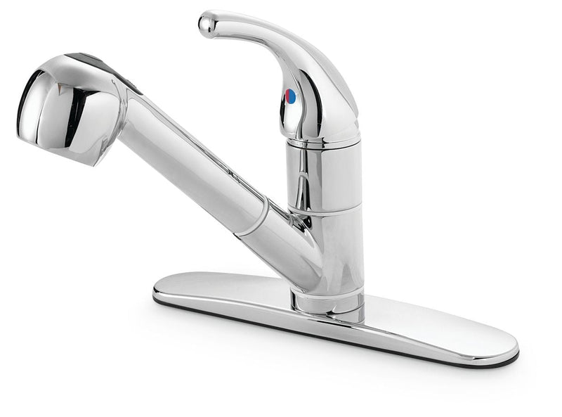 Danze Plymouth Single Handle Pull Out Kitchen Faucet, Chrome E1