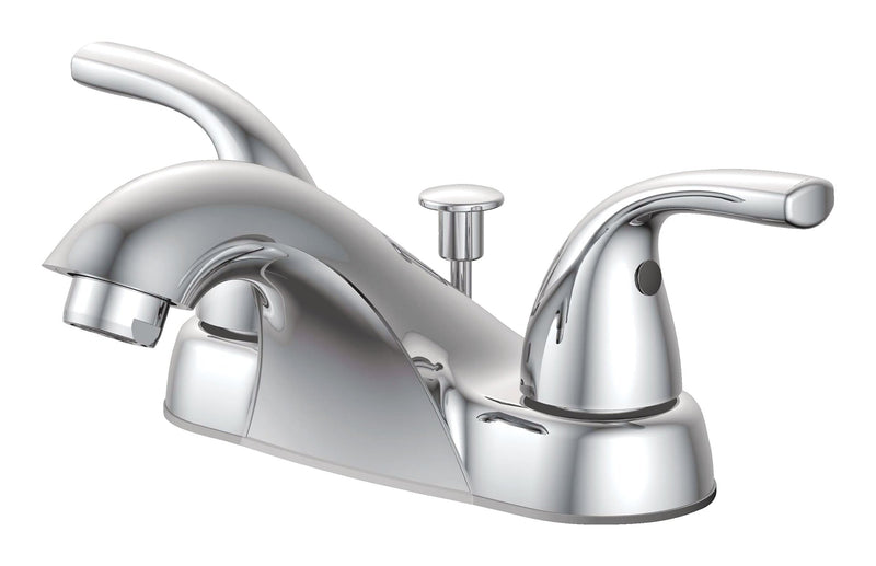 Danze Renovate Double Handle Bathroom Sink Faucet with Pop-up Drain, 4-in Centreset, Chrome F9
