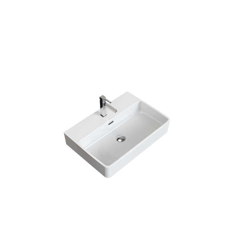 Danze Scratch-Resistant Rectangle Vessel Sink, White, 23.6-in x 16.5-in K3