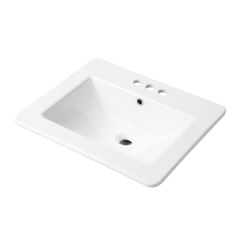 Danze Square Drop-In Basin with Overflow, White, 21 x 18.5-in Z0