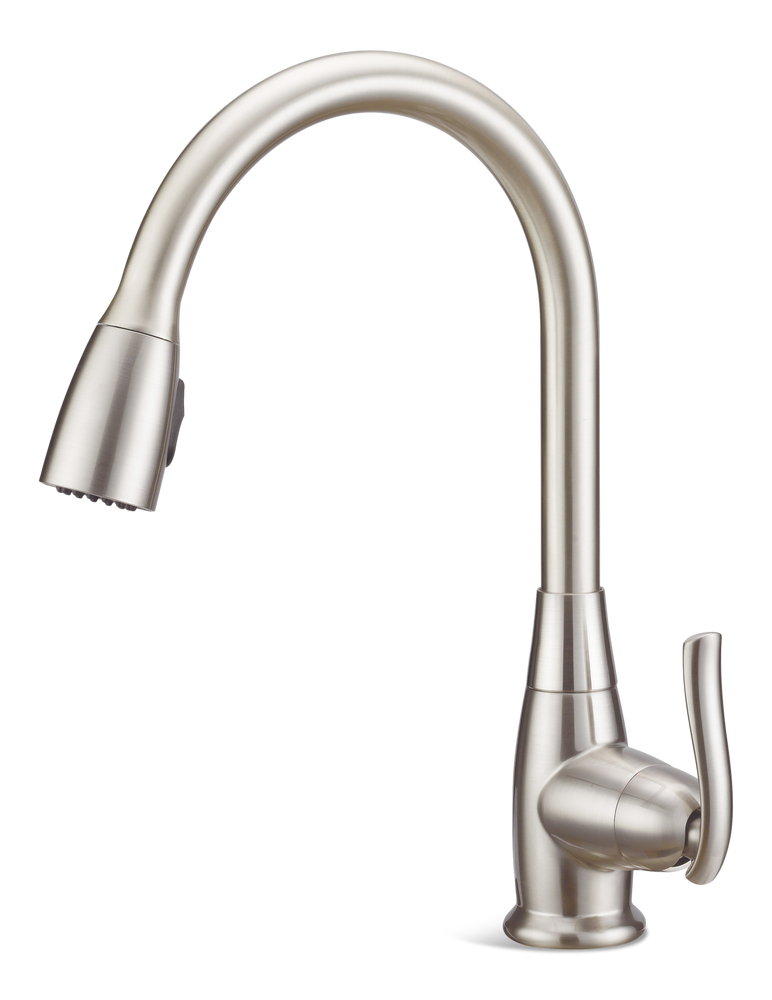 Danze Terrazo Single Handle Pull Down Kitchen Faucet, Stainless Steel T4