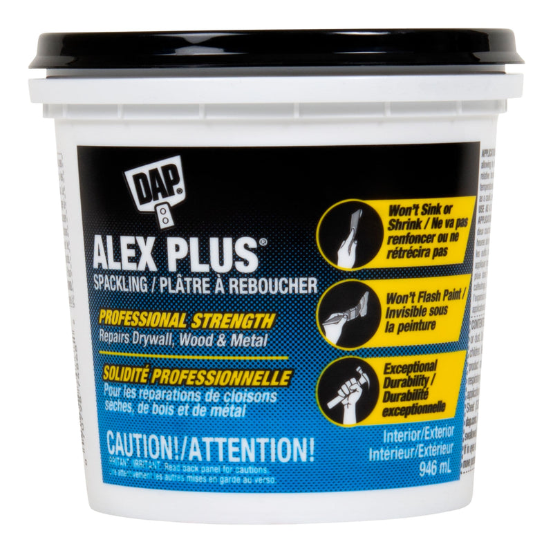 DAP Alex Plus Professional Strength Spackling Tub, 946-ml J1