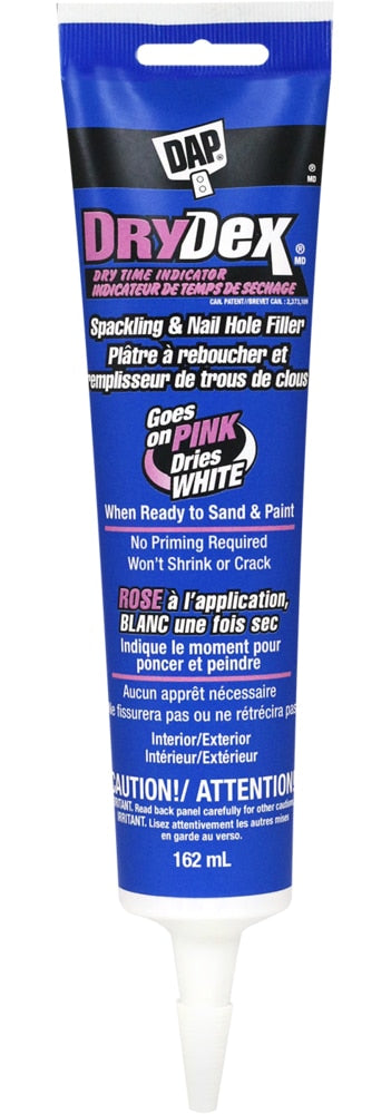 DAP DryDex Spackling Nail & Hole Repair Filler with Dry Time Indicator, Shrink-Proof, 162-mL D8