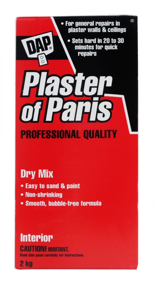 DAP Plaster Of Paris Professional Dry Mix Plaster For Indoor Wall & Ceiling Repairs, 1.8-kg F9