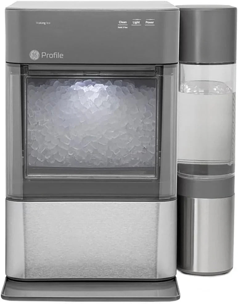 GE Profile Opal 2.0 XL with 1 Gallon Tank, Chewable Crunchable Countertop Nugget Ice Maker, Scoop included, 38 lbs in 24 hours, Pellet Ice Machine with WiFi & Smart Connected, Stainless Steel D6