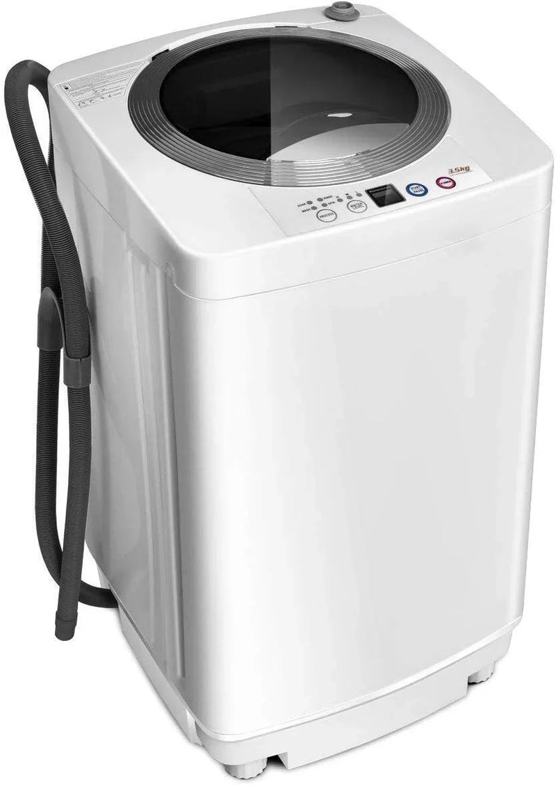 Portable Washing Machine, Full Automatic Washer and Dryer Combo, with Built-in Pump Drain 8 LBS Capacity Compact Laundry Washer Spin Dryer for Apartment RV Dorm S0