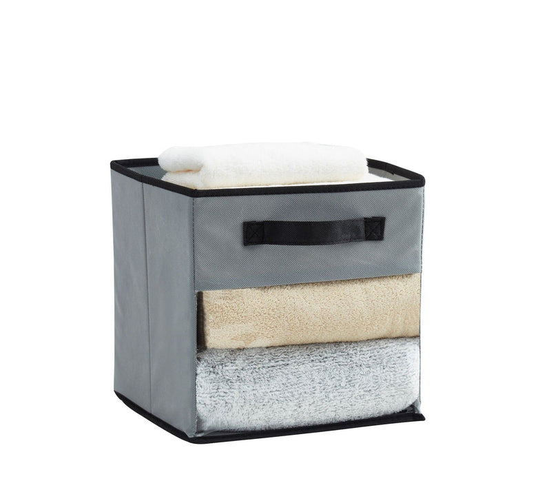 Decomomo Collapsible Transparent Front Cube, 11-in, 6-pk, Grey V2