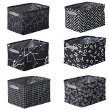 Decomomo Large Water Resistant Storage Bin, 15-in x 11-in x 9.5-in, 6-pk, White Pattern