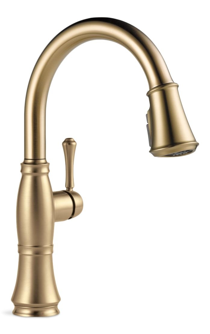 Delta Cassidy 1-Handle ShieldSpray Pull-Down Kitchen Faucet, Champagne Bronze U2