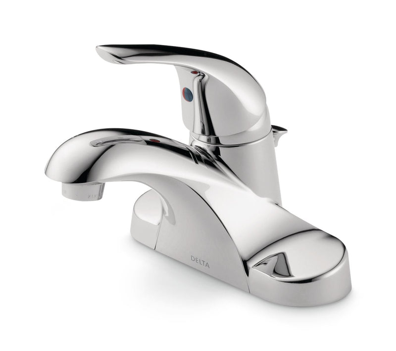 Delta Faucet Principals Single Handle Bathroom Sink Faucet, WaterSense Certified, Chrome J9